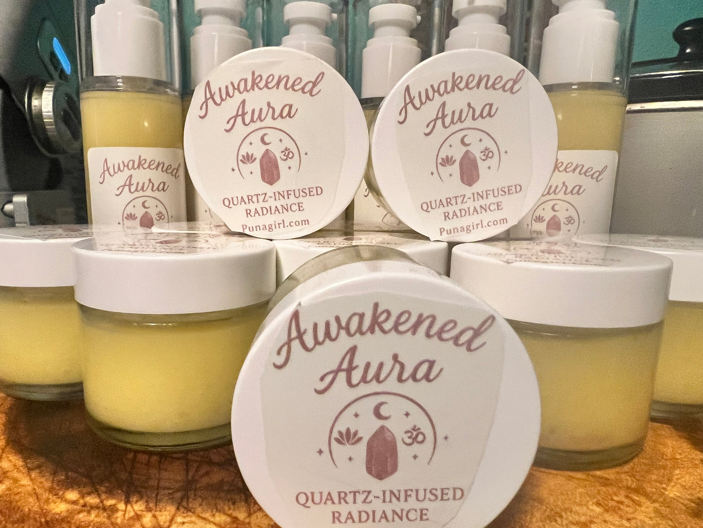 Awakened Aura Quartz-Infused 4 oz Serum Pump